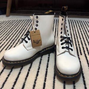Dr. Martens Kids White and Black Boots